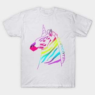 Neon Rainbow Zebracorn Unicorn T-Shirt